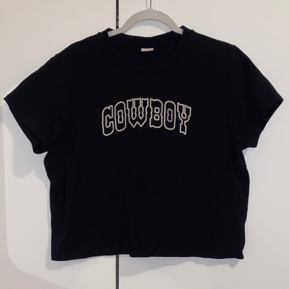 Aritzia Sunday Best Black Cowboy Baby Tee